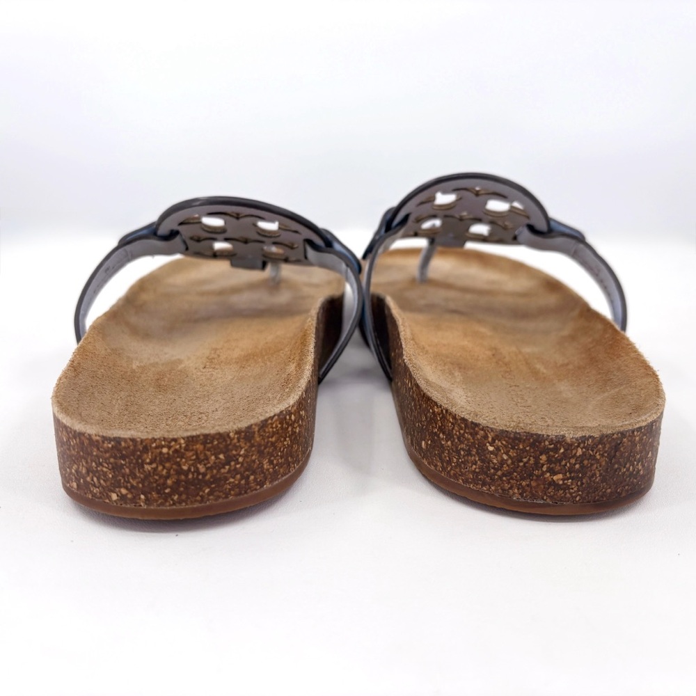 TORY BURCH Miller Cloud Leather Cork Sandals in Crisp Blue US 9 - Picture 9 of 13